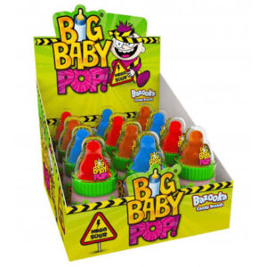 Bazooka UK Big Baby Pop Bottle Lollipop Mega Sour 32g 12ct